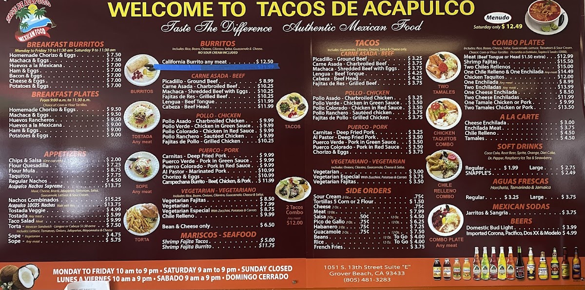 Tacos De Acapulco Grover Beach Menu - Image 3